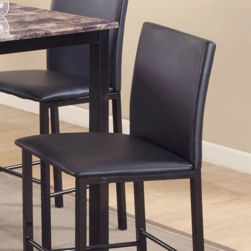 Black Metal Frame Counter Dining Chair Set of 4 Y700