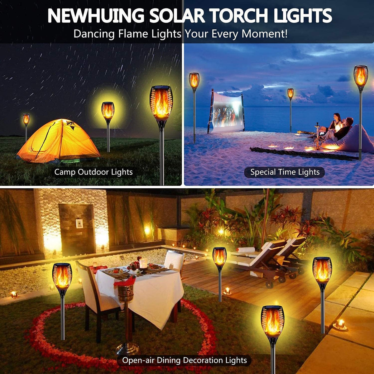 43 inch 96 LED Solar Torch Lights F37056