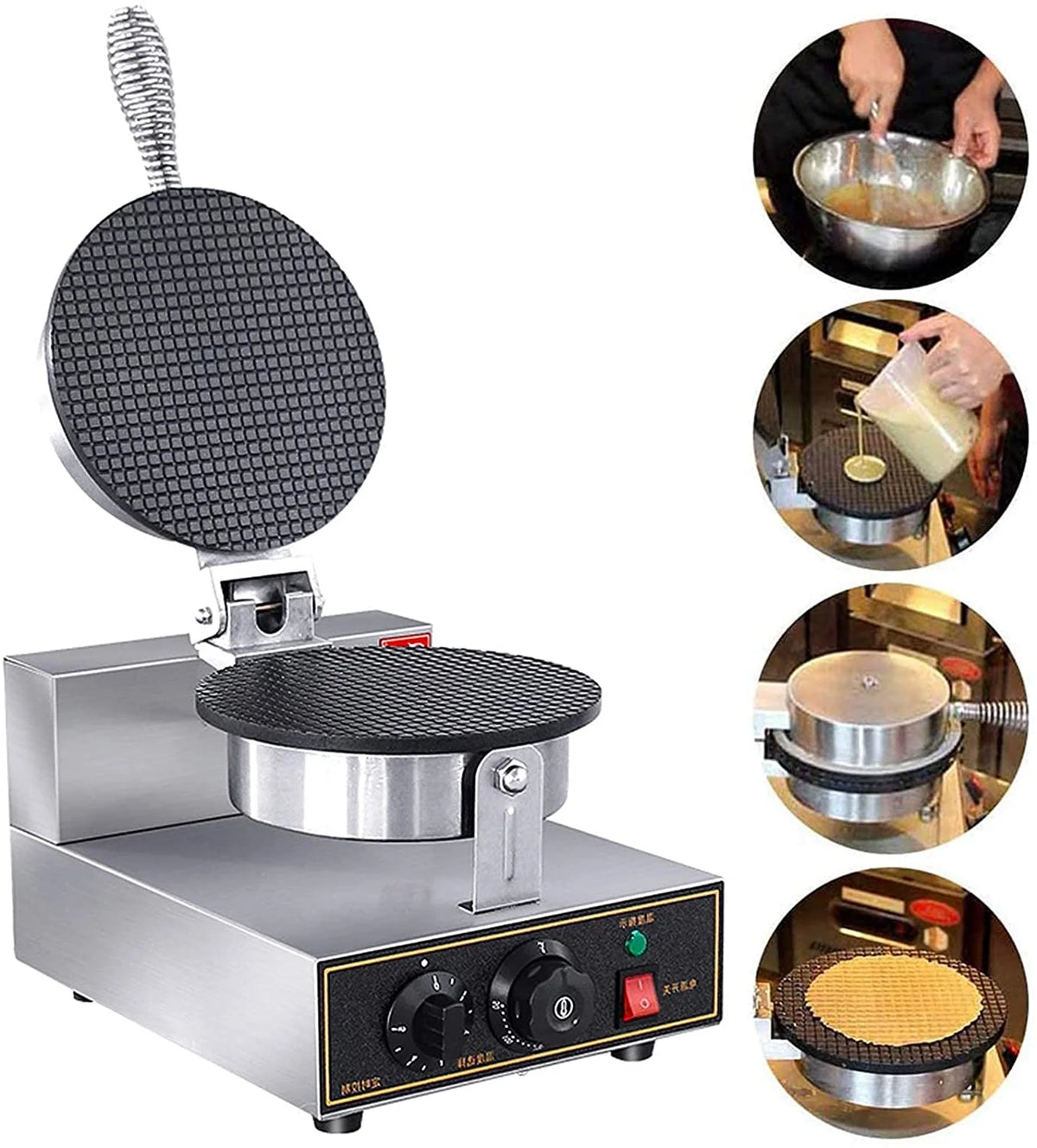 1200W Electric Ice Cream Cone Waffle Maker Machine C946540