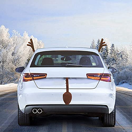 Car Reindeer Antlers & Nose Christmas Costume Decoration Kit (Brown) D7431