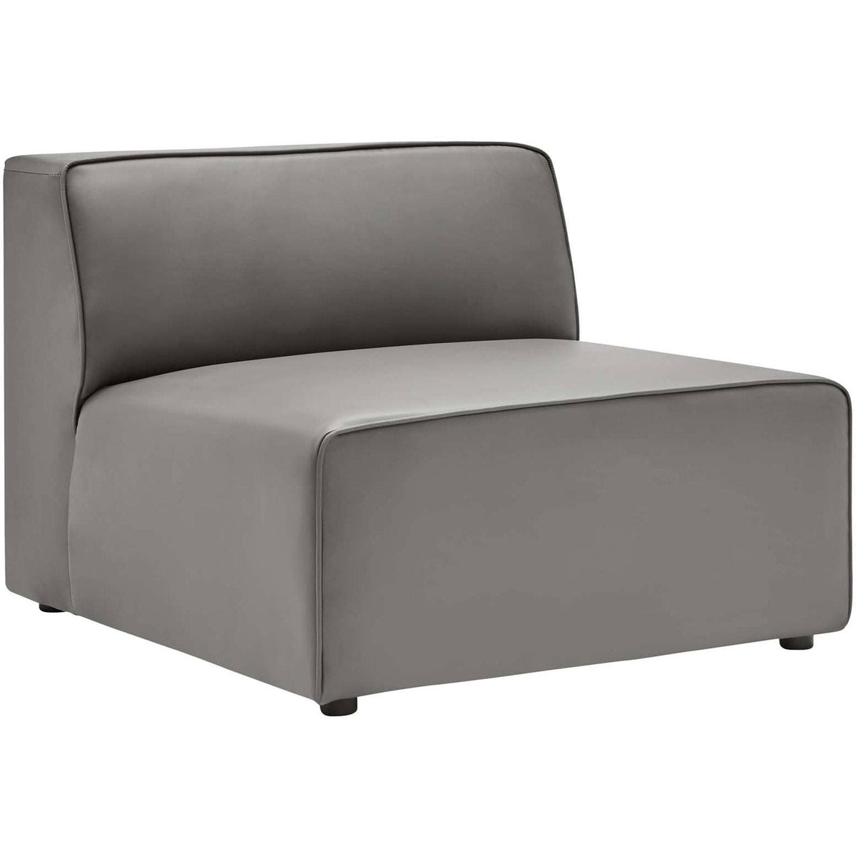 Gray Vegan Leather Armless Chair T17298