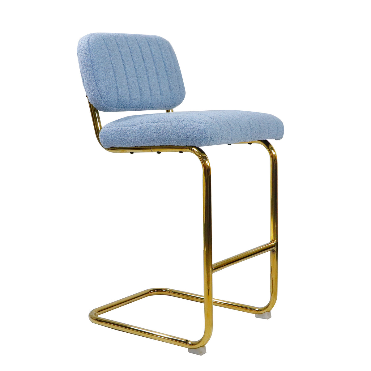 Blue Boucle Upholstered Bar Stools Set of 2 L67869