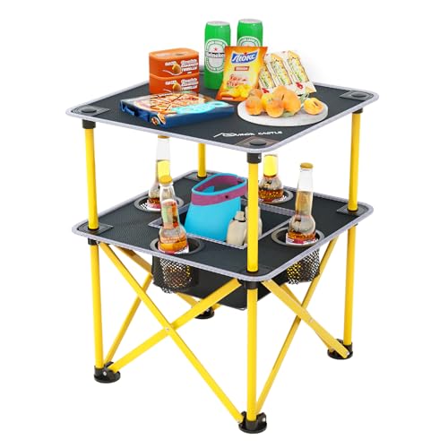 Folding Camping Table with 4 Cup Holders and Travel Bag N113484