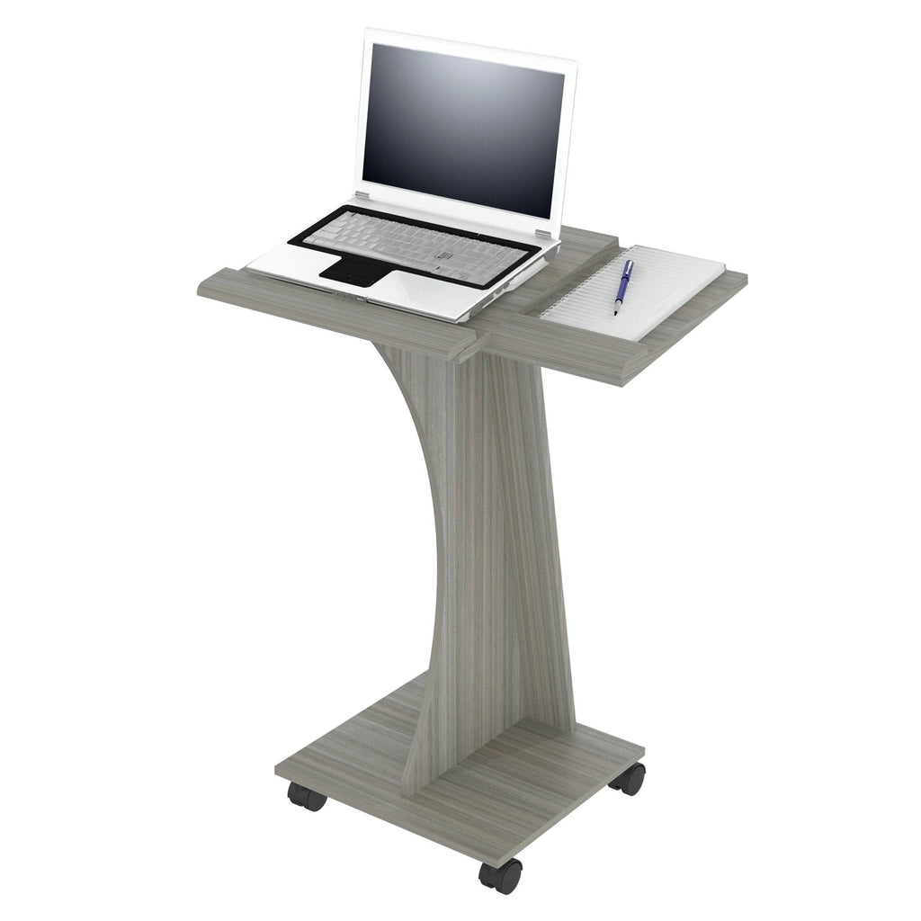 Smoke Oak Rolling Laptop Cart Y975