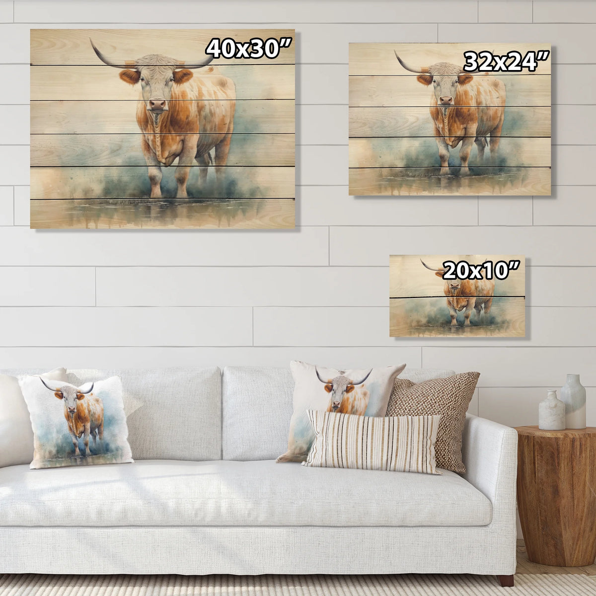 Natural Pine Wood Animals Print V905