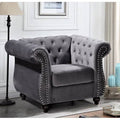 Gray Chesterfield Chair W2033
