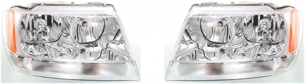 Headlight Assembly for Jeep Grand Cherokee 1999-2004 Pair Driver and Passenger Side Q279700