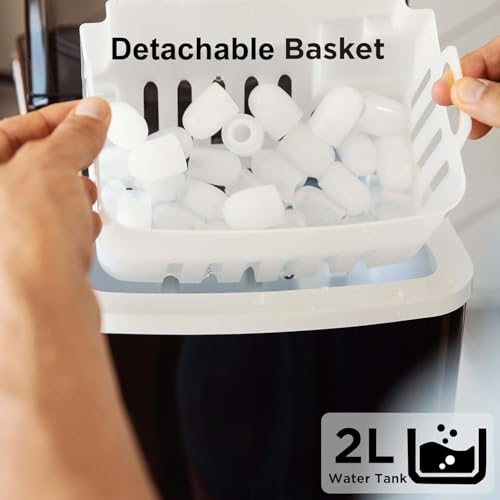 Countertop Ice Maker with 2L Capacity, 26lbs in 24Hrs, 2 Sizes Bullet Ice C166042