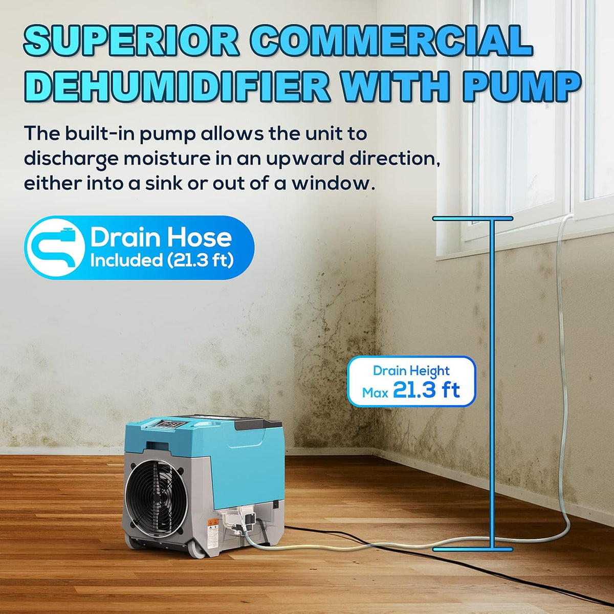 Commercial Dehumidifier with Pump & Drain Hose O800880
