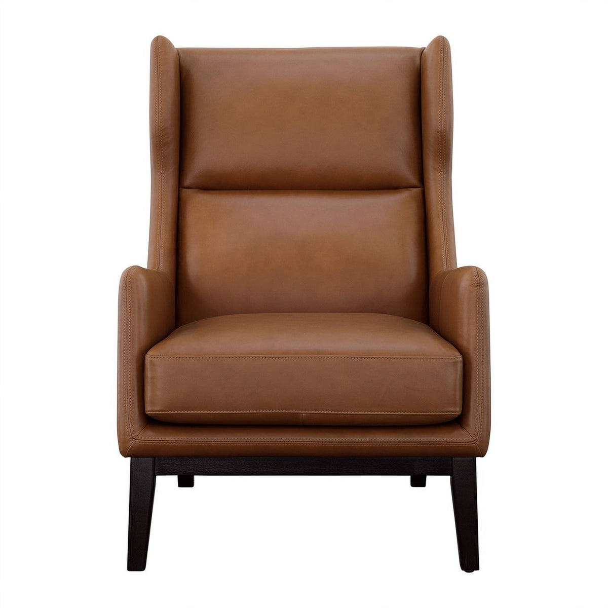 Brown Finish Leather Armchair W6283
