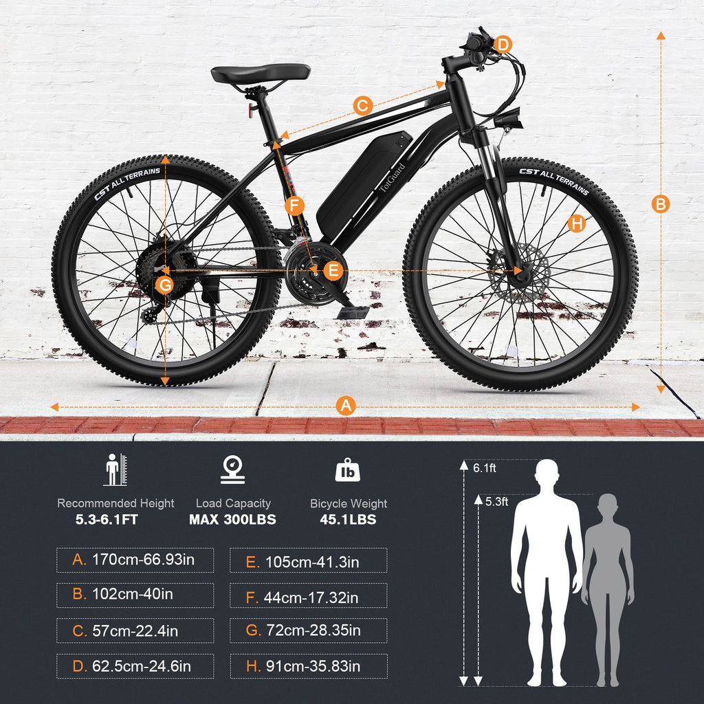 Electric Bike 26 350W 36V 374.4WH Shimano 21 Speed W498315