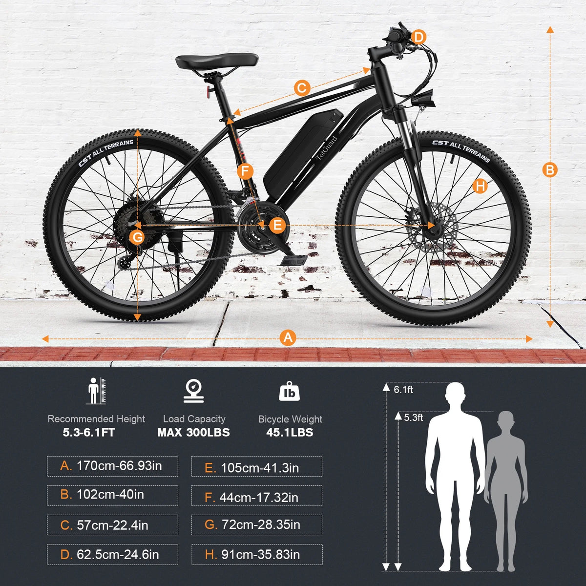 Electric Bike 26 350W 36V 374.4WH Shimano 21 Speed W498315