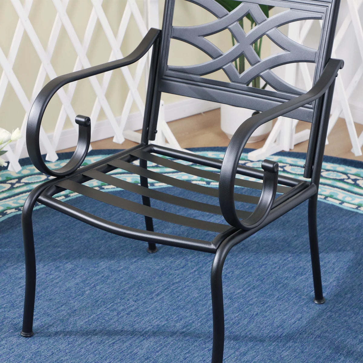 7-Piece Metal Outdoor Dining Set with Cushioned Armchairs W386578