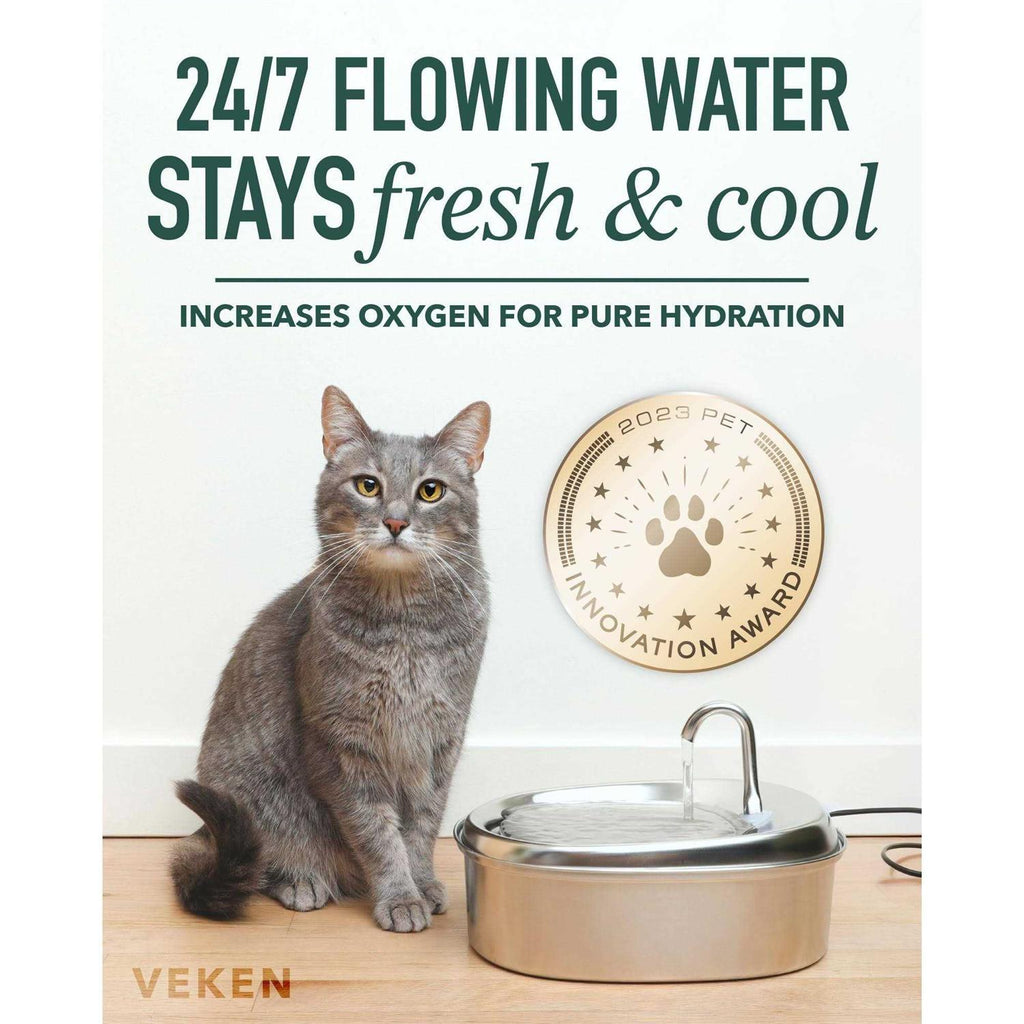 2.5L Stainless Steel Automatic Pet Water Fountain A49875