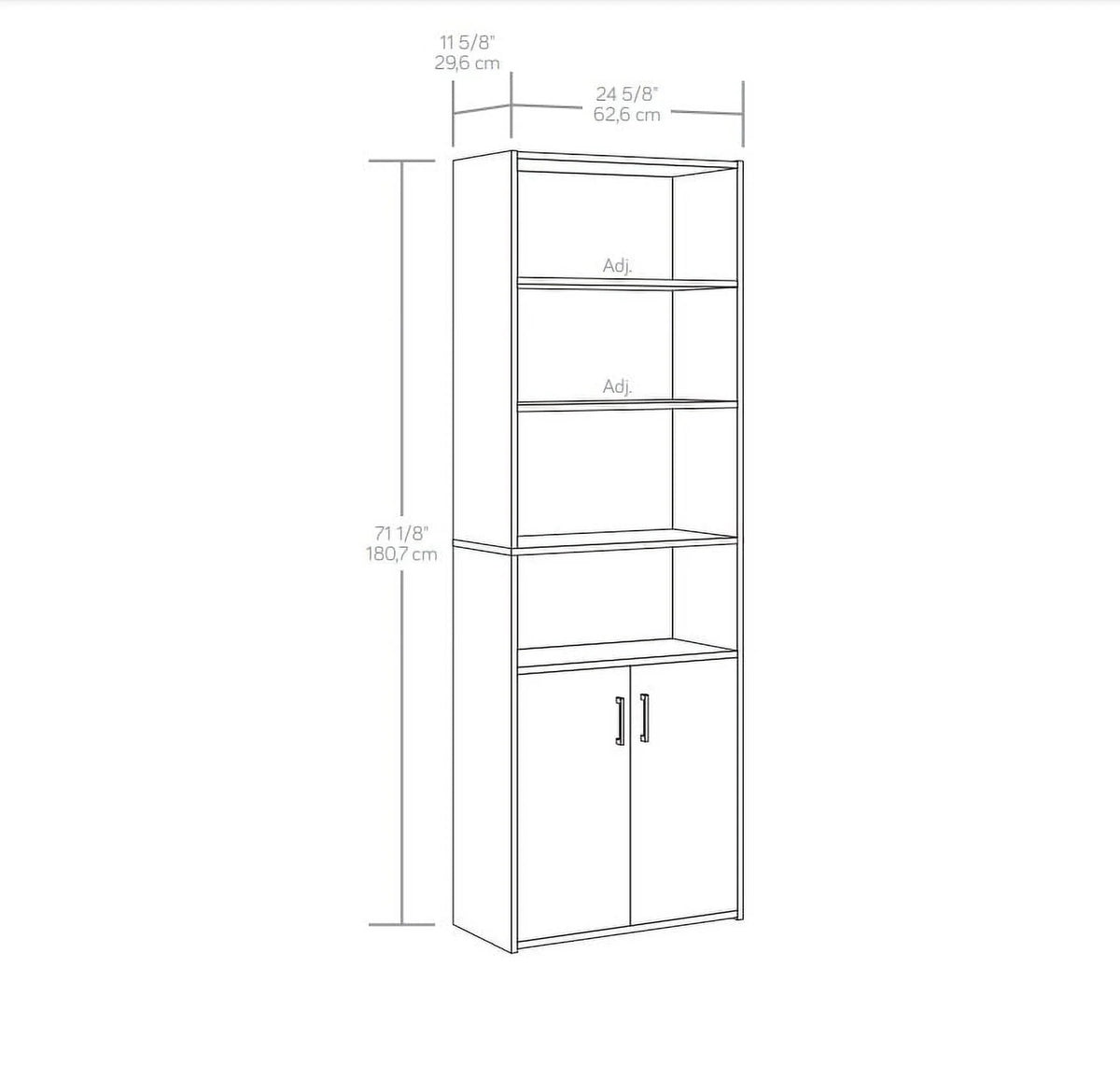 5 Shelf Bookcase with Doors X215