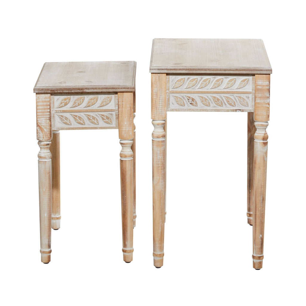 Farmhouse End Accent Tables Set of 2 U8041