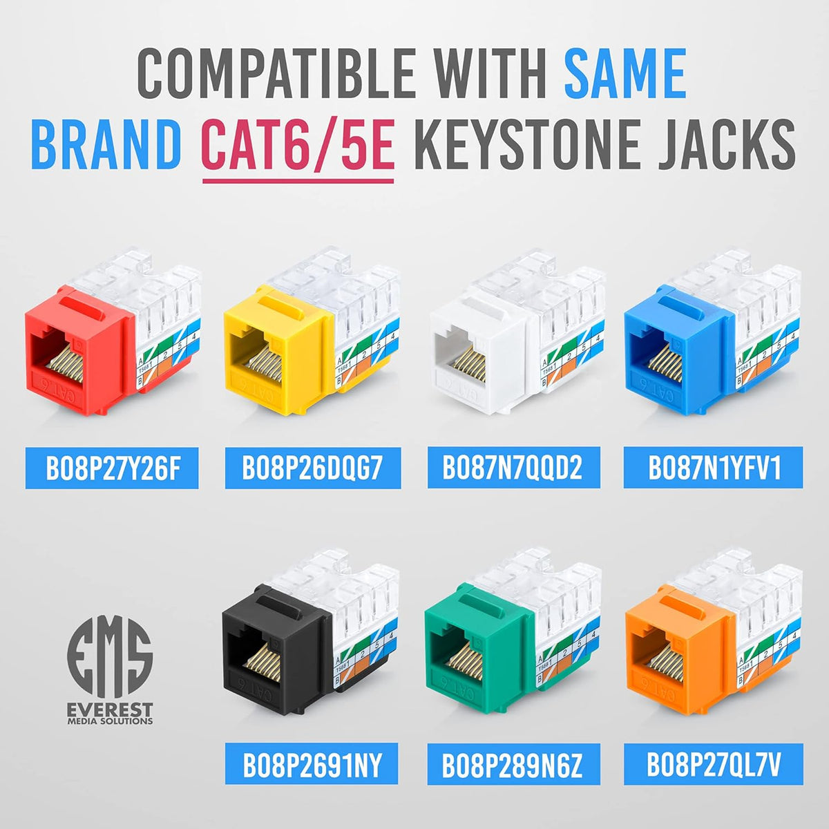 Speed Termination Tool for Everest Media RJ45 Cat6/5e & Cat6A UTP Keystone Jacks Pack of 2 C944530