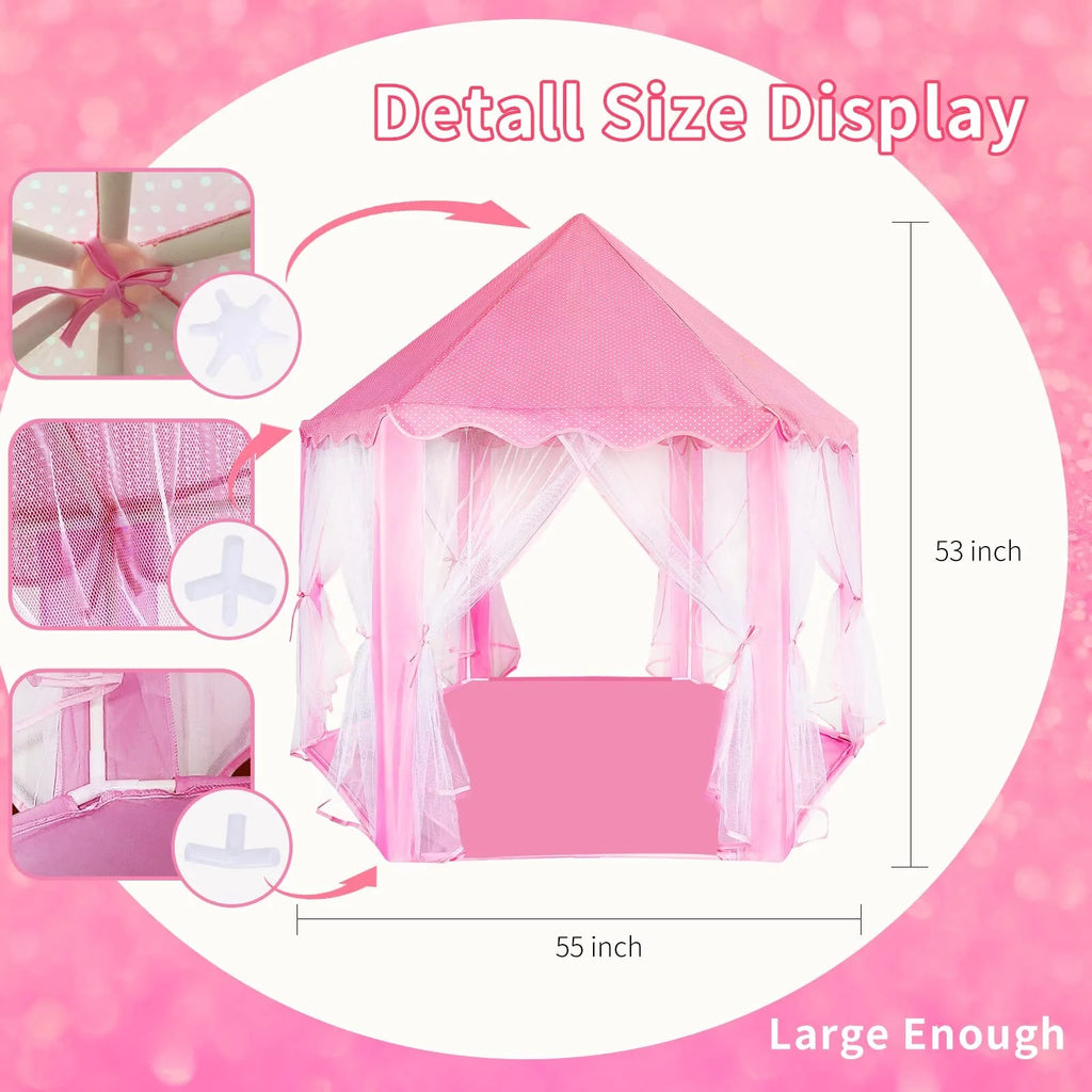 Castle Princess Tents with Lights, Kids Tents for Indoor and Outdoor Play E24800