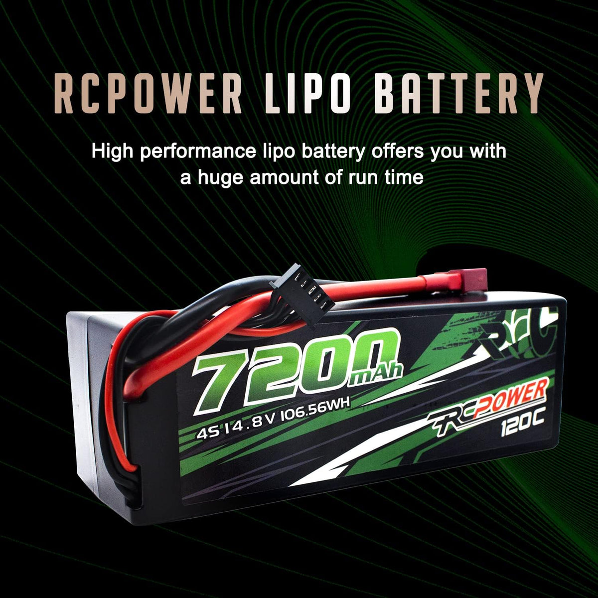 14.8V 7200mAh 4S 120C Hard Case Lipo Battery with T Plug (2Packs) P272