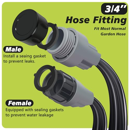 Flat Soaker Hose 100 Ft with Garden Staples and Splitters S523548