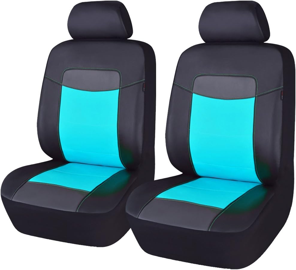 Black Leather Waterproof Car Seat Covers Full Set I774308