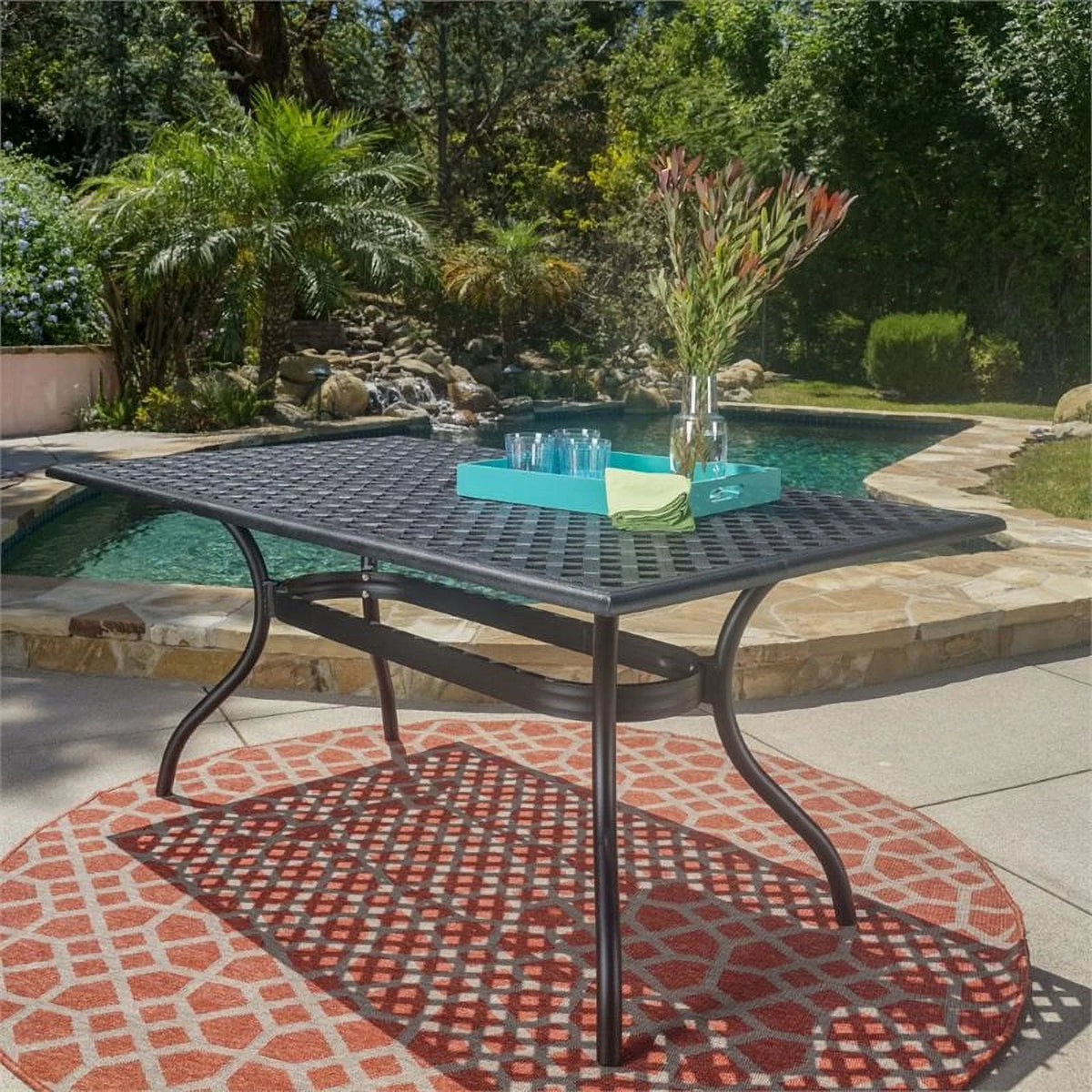 68" Cast Aluminum Patio Dining Table N31851