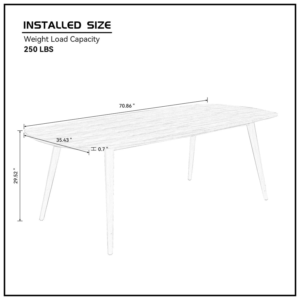 Rectangular Dining Table Black Oak Finished Ash Veneer Top 8 Persons V819