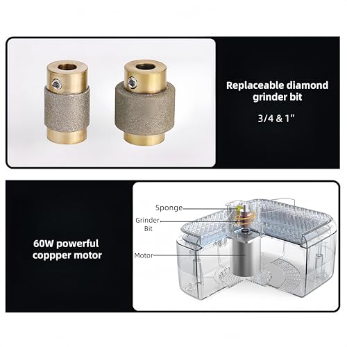 110V 60W Mini Portable Glass Grinder with Grinder Bits O49219