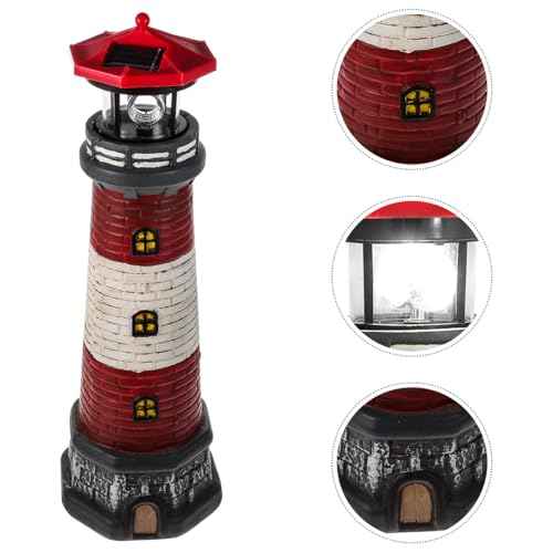 15" LED Solar Lighthouse Lamp H54206