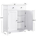 Free Standing Bathroom Cabinet with 1 Drawer 2 Doors White L38726