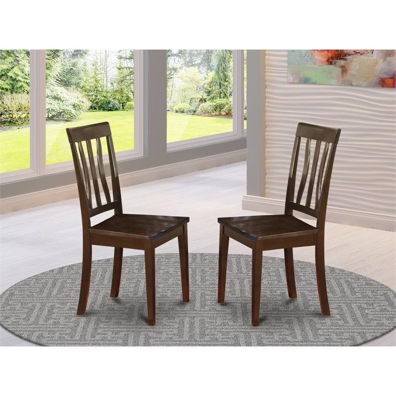 Set of 2 Antique Kitchen Chairs with Cappuccino Finish K521