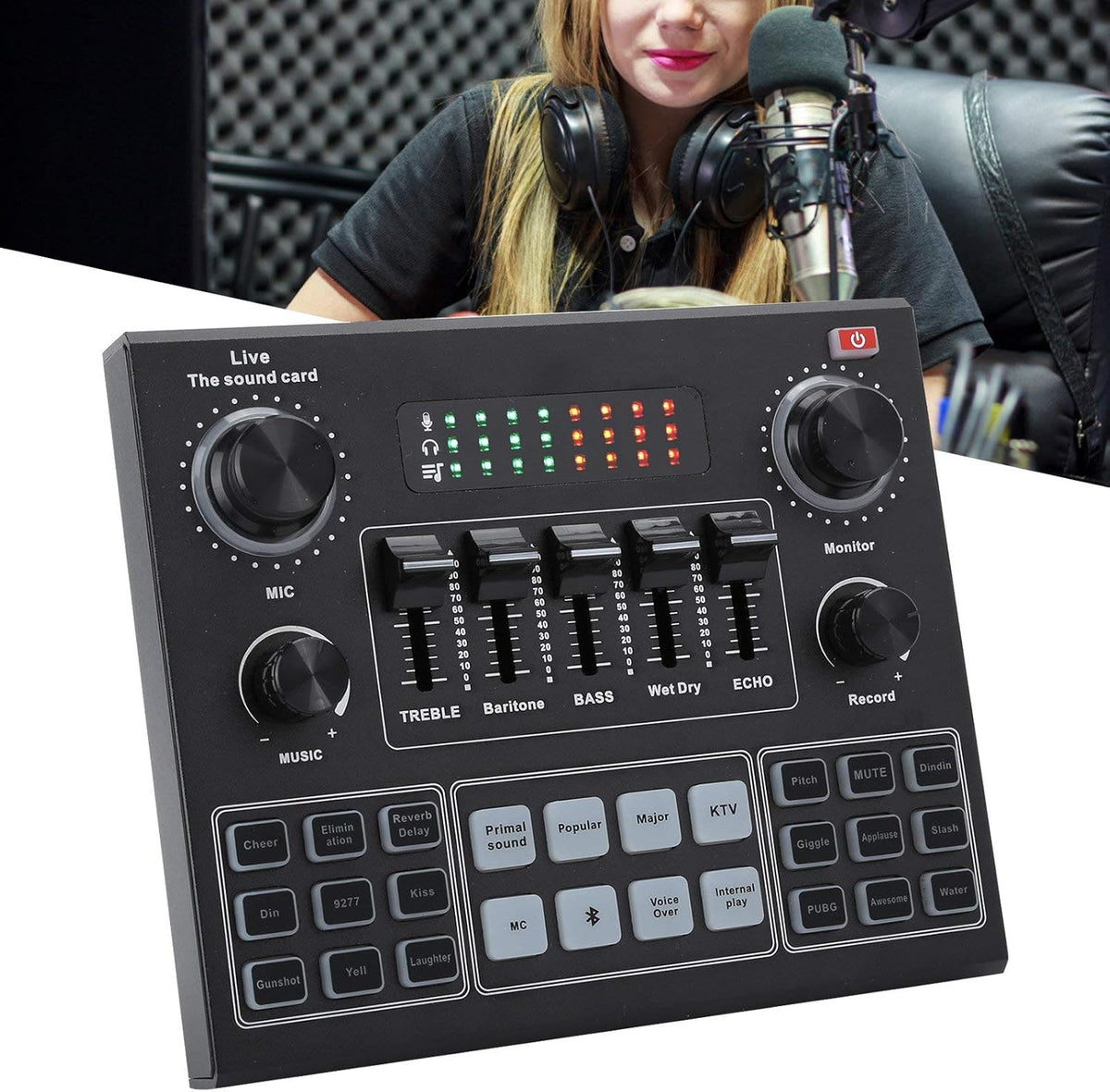 Bluetooth Sound Card Audio Mixer with Voice Change S617071