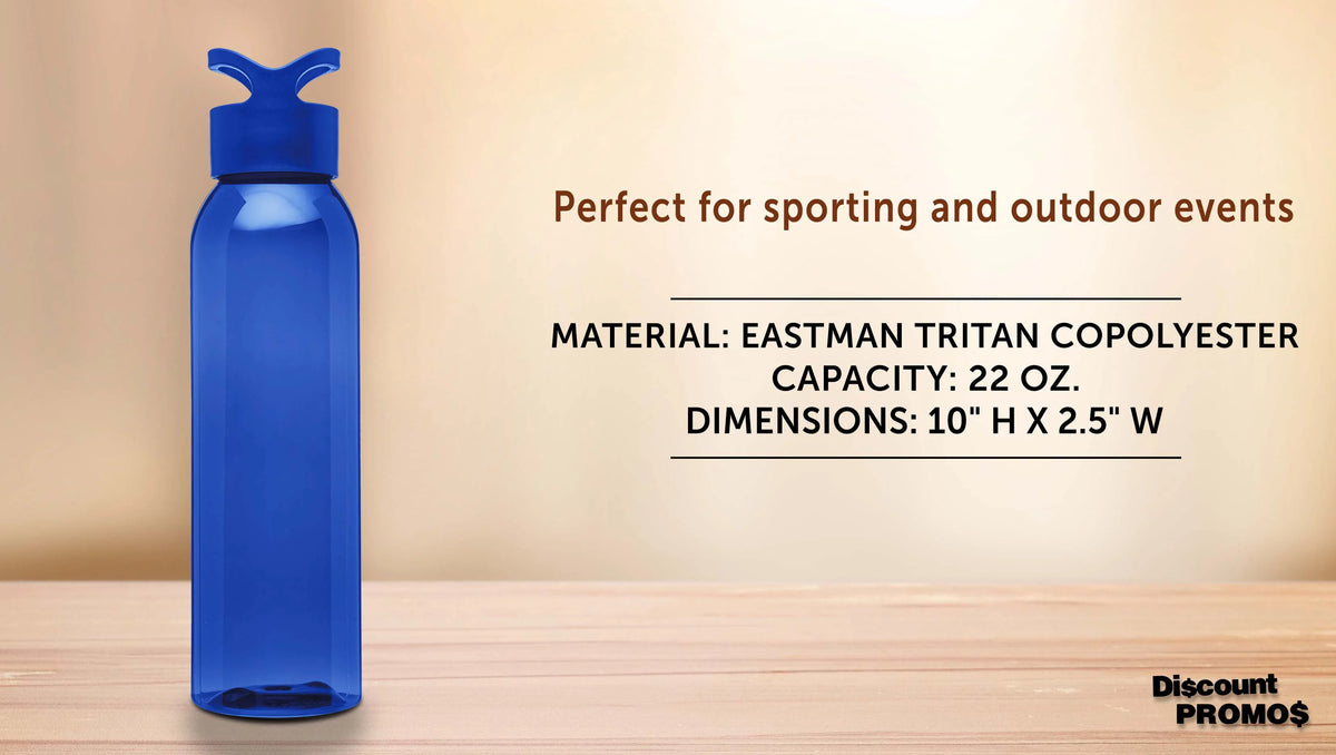 Blue 22 Oz. Tritan Plastic Water Bottles Set of 10 A84426