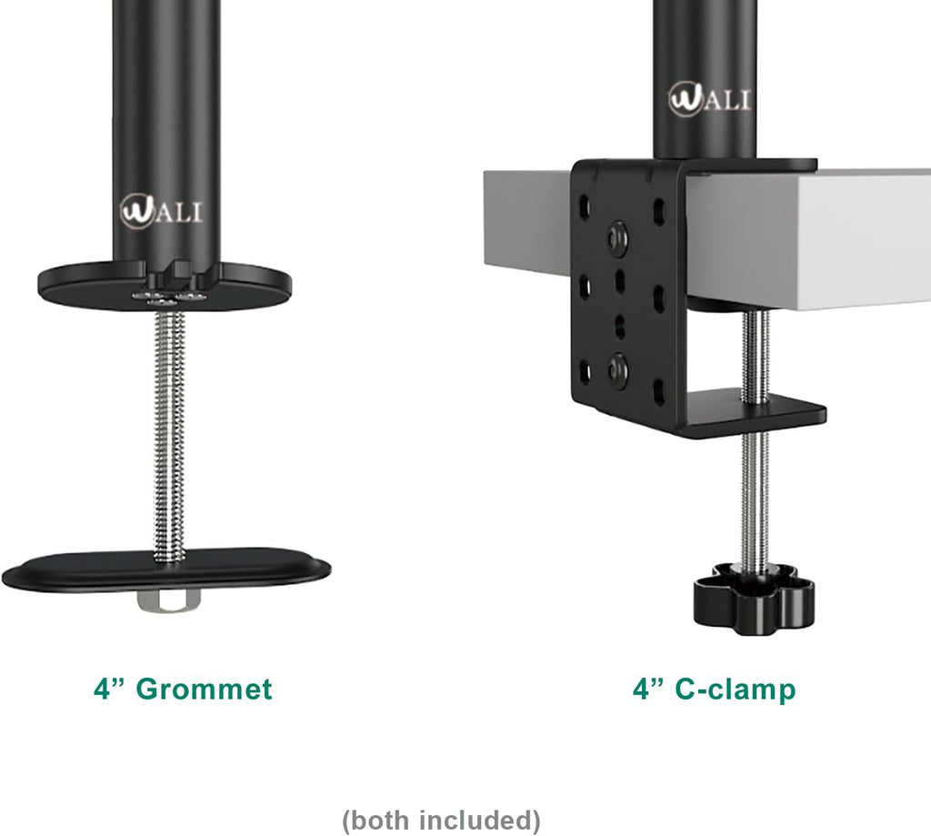 Single LCD Monitor Desk Mount with Extra Laptop Tray, Black, Pack of 2 T7845