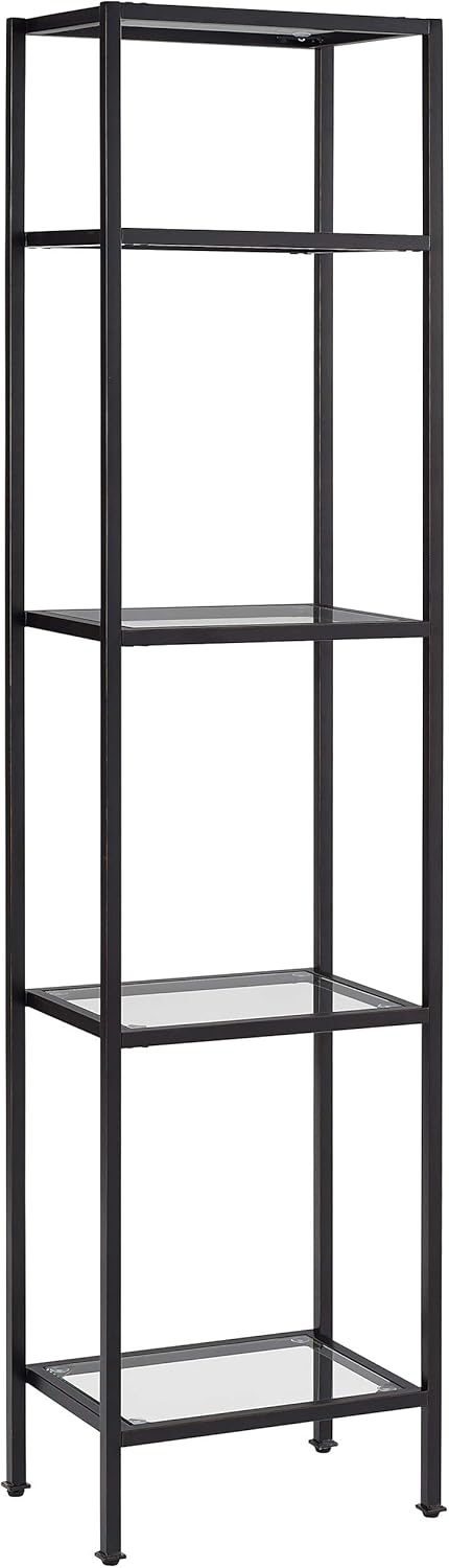 Gold and Glass Narrow Etagere Bookcase C199