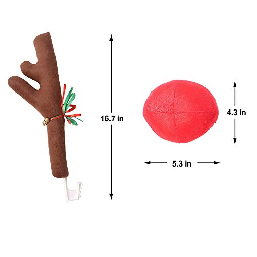 Car Reindeer Antlers & Nose Christmas Costume Decoration Kit (Brown) D7431
