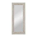 White Carved Floral Wall Mirror R845881