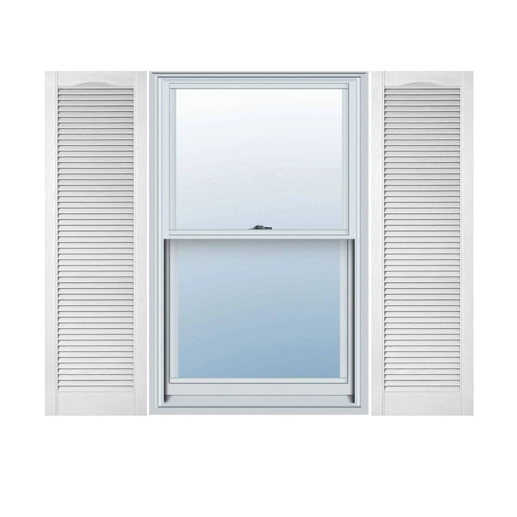 12 inchw x 62 inchh Bright White Vinyl Open Louver Shutters Per Pair B222