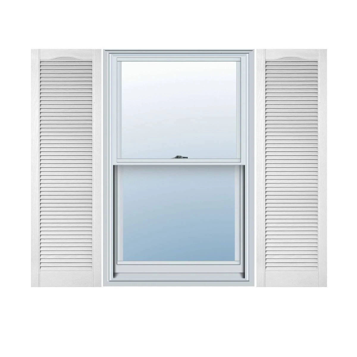 12 inchw x 62 inchh Bright White Vinyl Open Louver Shutters Per Pair B222