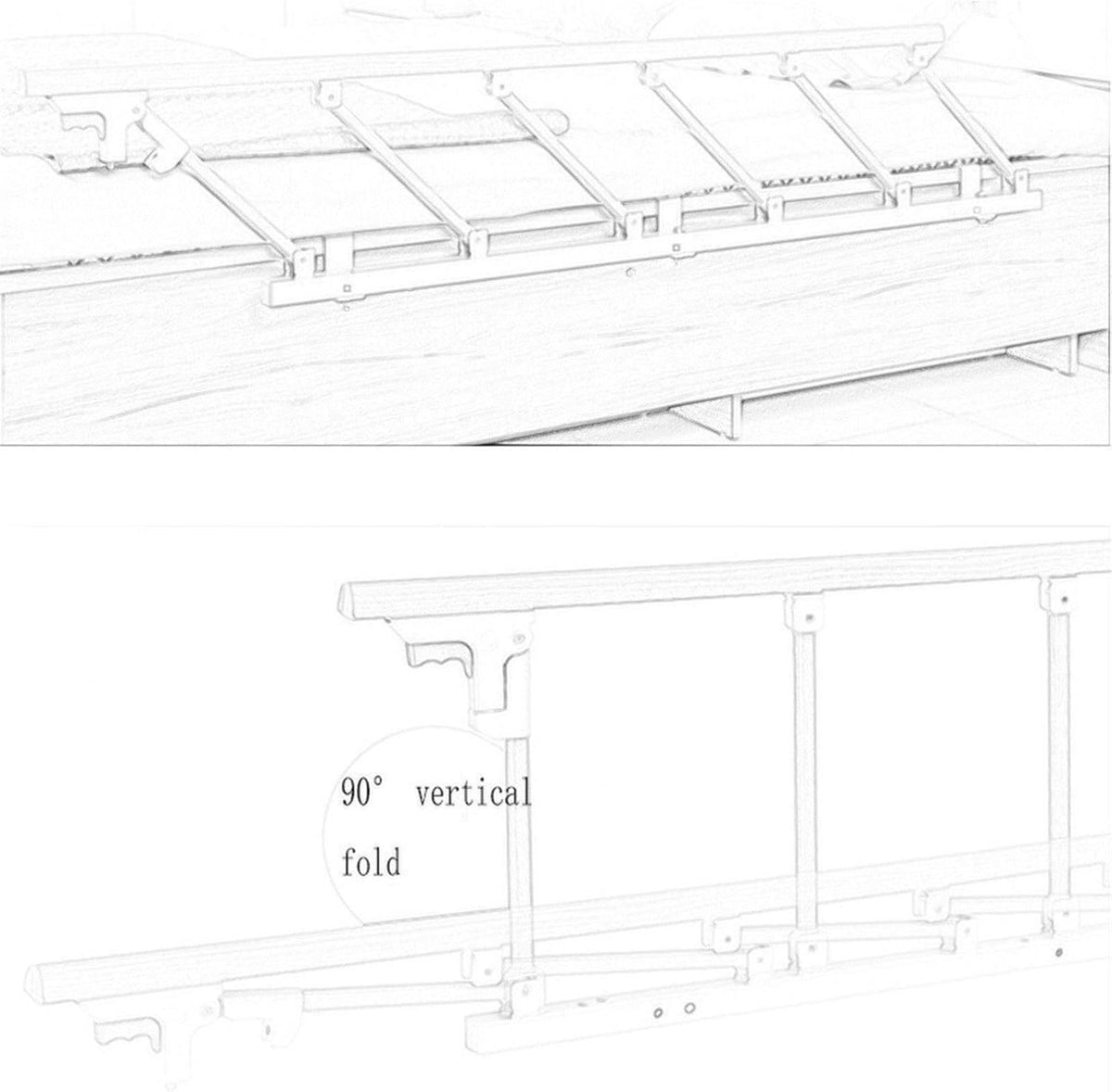 Safety Side Rail for Adults Kids Handicap Medical Bed Assisting Rails (95x40cm) M785894