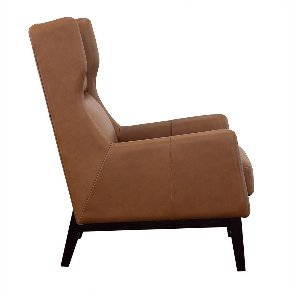 Brown Finish Leather Armchair W6283