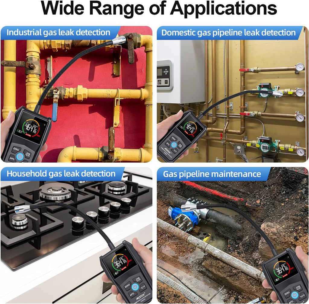 Gas Leak Detector with Alarm and Color LCD Display 0-50000PPM Pack of 2 L644017