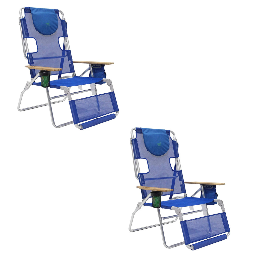 Blue 16" Tall Outdoor Lounge Reclining Chair 2 Pack U559