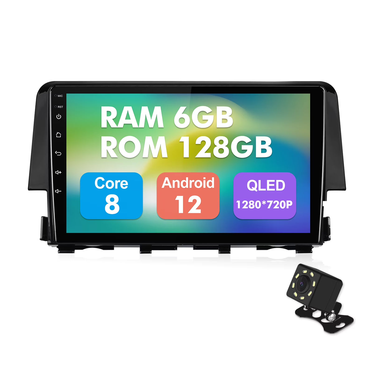 9 Inch Touchscreen Double Din Car Stereo with Wireless Carplay Android Auto Backup Camera R860744