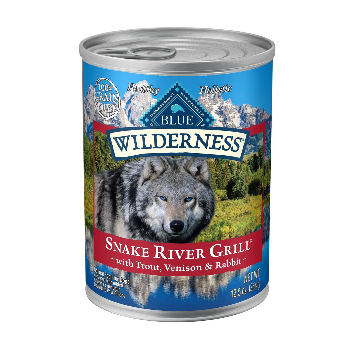 Grain Free Wet Dog Food with Trout Fish, Venison & Rabbit 12.5oz 12ct J381
