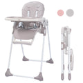 Portable Folding Highchair with Adjustable Height, Removable Tray, Gray I796809