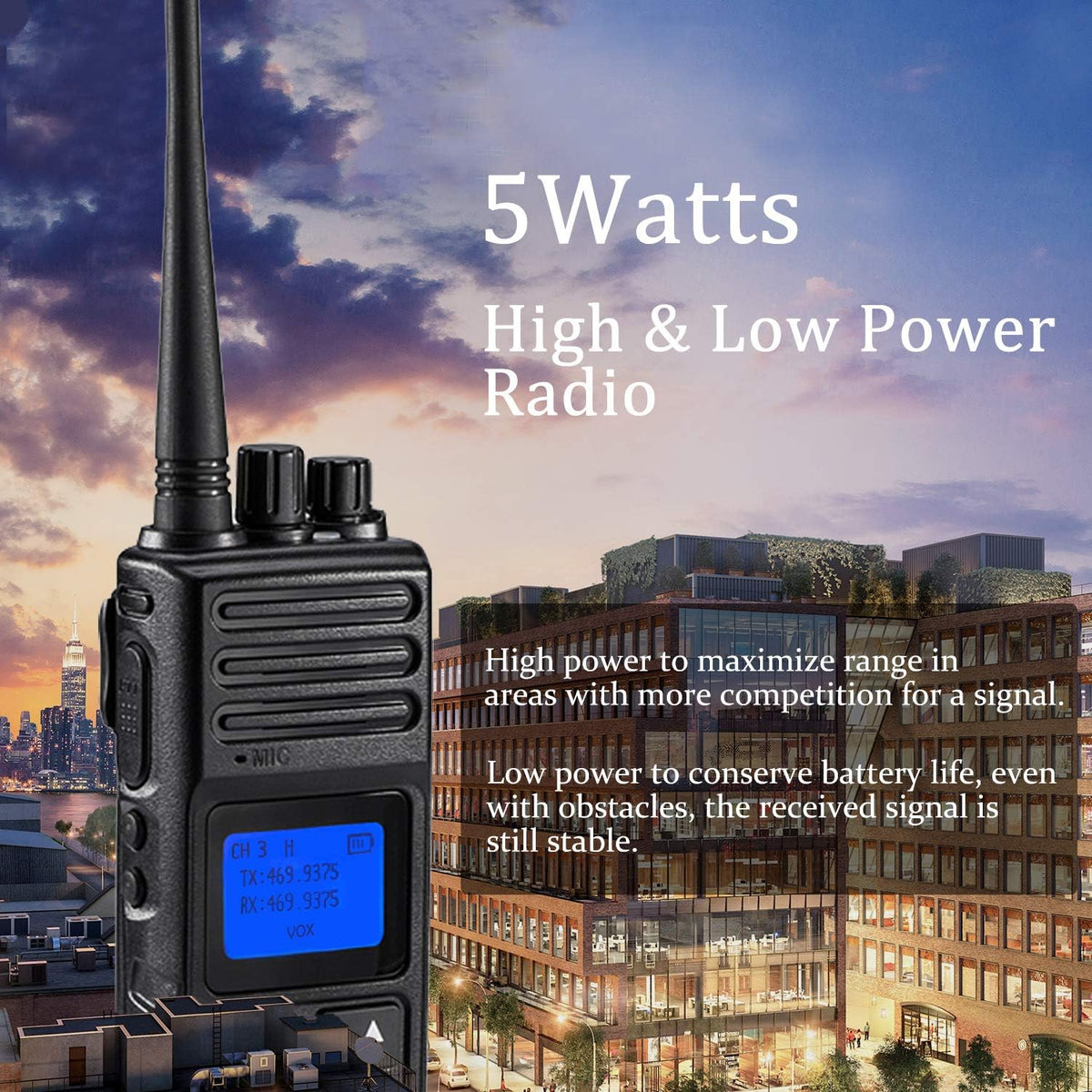 6 Packs UHF Two Way Radio with Earpieces S7398