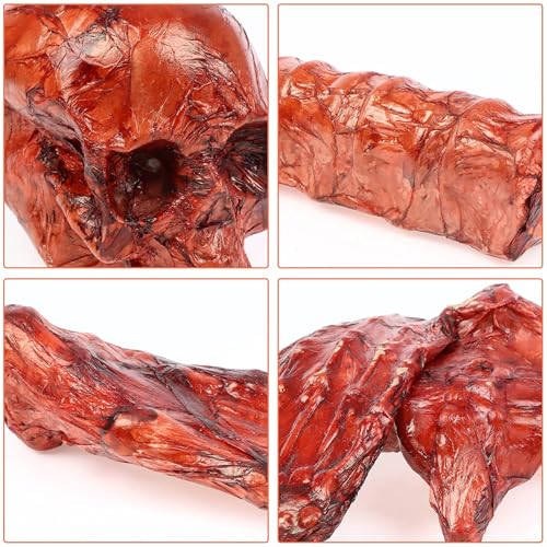 Blood Red Halloween Skeleton Set Fake Bloody Severed Bone Feet Broken Body Parts Props O21390