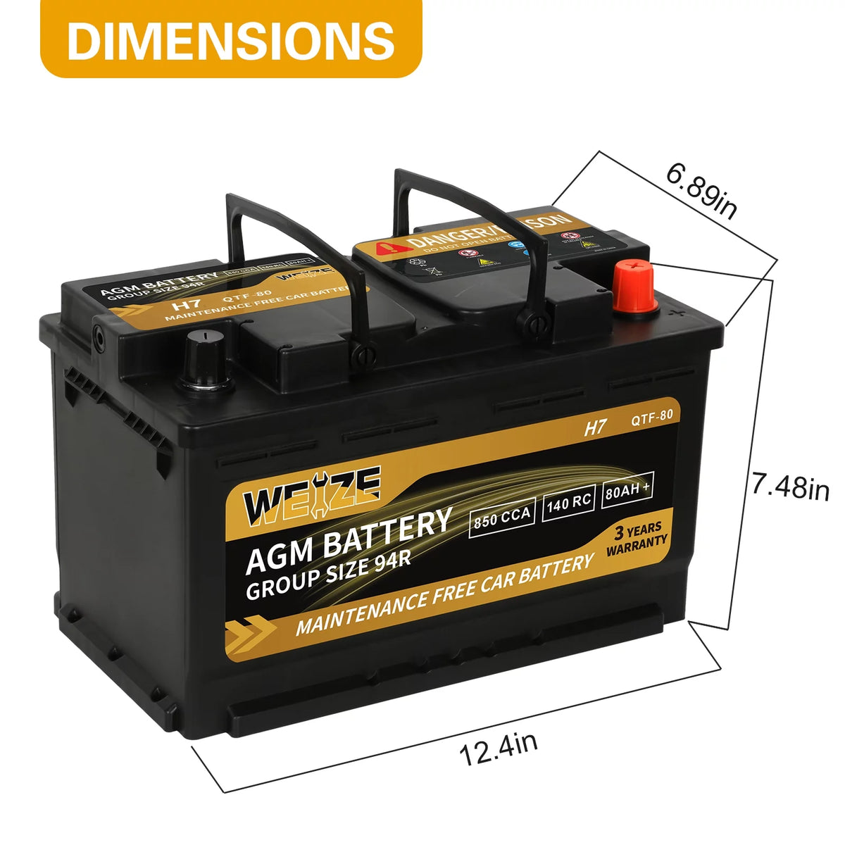 12v 70ah H6 Automotive Battery L7821