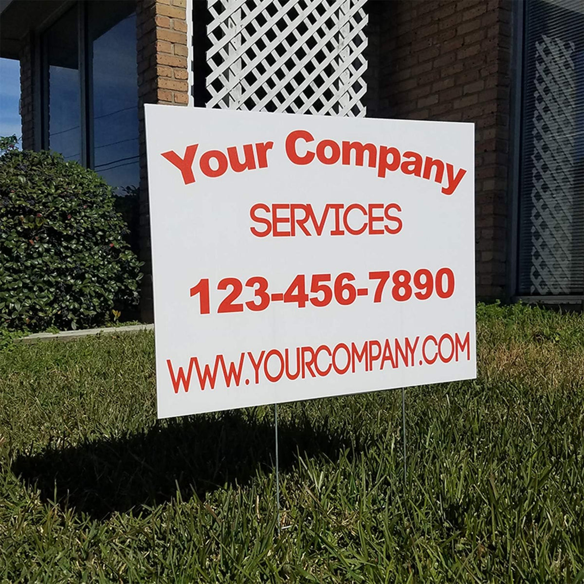 100 Pack Double Sided Plastic Yard Signs with Metal Stakes D777